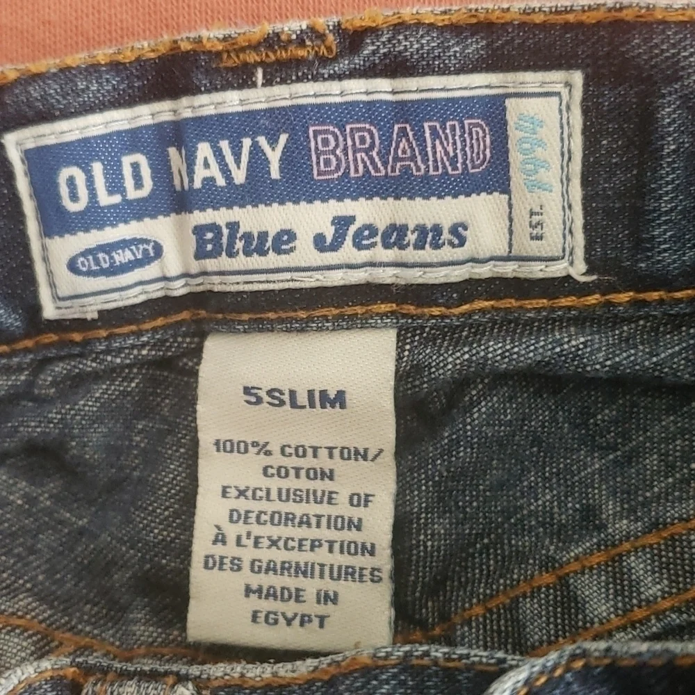 Old Navy Cuffed Pedal Pushers Jeans Capris Girl's Size 5 Slim Casual Embroidered